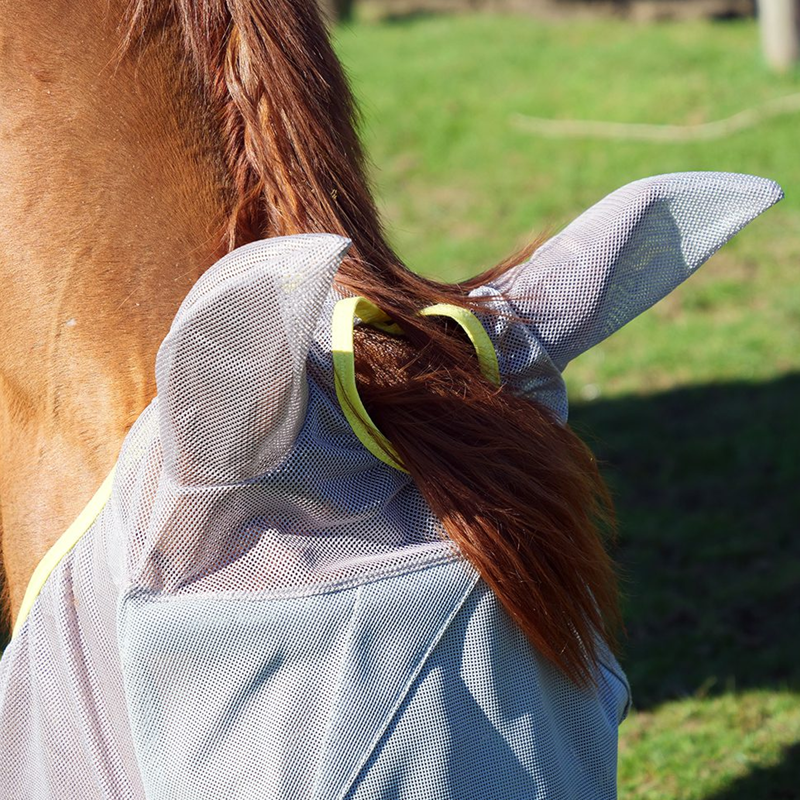 Equilibrium Field Relief Midi Fly Mask With Ears - Grey/Yellow-1